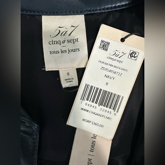 NWT Cinq à Sept Faux Leather Belita Dress. Size 8. - Picture 6 of 8